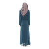 Malaysische Muslimisch Damen Gewebe Groß Schößchen Kleid Chiffon