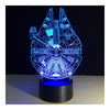3d Estrella War Halcón Milenario Proyector Noche Bombilla USB Eléctrico