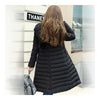 Invierno Plumón Mujer Medio Largo Grueso Claro Talla Grande Negro