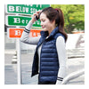 Down Coat Woman Short Slim Thin Light Plus Size Waistcoat   navy