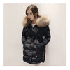Loose Warm Woman Down Coat Slim Middle Long   black