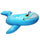 Inflatable Cartoon Children Water Taxis Toy Swim Ring with Handle    blue fish