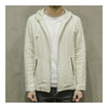 Flax Color Sólido Abrigo con Capucha Chaqueta de Hombre Cloth