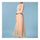 Long Sleeve Dress Stand Collar Macrame Pleat   nude pink  S