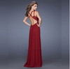 Maroon Mesh Insert Open Back Thigh Split Maxi Long Dress Party Formal Event