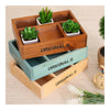 Mini Wood Table Storage Box Comestics Succulent Plant