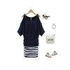 Big Size Woman Attire Summer Fashionable European Microgroove Splicing Off-shoul