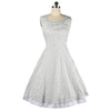Vintage Hepburn Style Sleeveless Square Dress   white