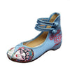 Damen Chinesisch Ethnische Stickerei Flach Ballett Marry Jane Tanz Schuhe Maske