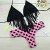 Swimwear Swimsuit Tassel Leopard Print Bikini  pink heart