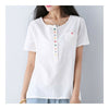 Cotton&Flax Short Sleeve T-shirt Loose Top Wear   beige
