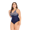 Women Classic Red Blue Blossom Floral Padded One Piece  Swimsuit Padded Bra
