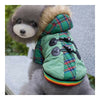 Pet Dog Cotton Coat Checks Pattern  green