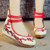 Chinese Ethnic Embroidery Inner high Heel Elevator Cheongsam Dress Shoes Plum