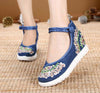 Chinese Ethnic Embroidery Inner high Heel Elevator Cheongsam Dress Shoes Flower