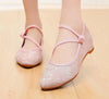 Damen Chinesisch Ethnische Stickerei Ballerinas Marry Janes Tanzen Schuhe