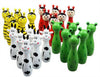 Madera Animal Bolos Bola Juego Bebé Intelectual Juguete Infantil 6 Pins 2 Ball