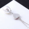 Collar Romántico Corazón Amor Colgante Perla con Plata