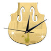 Creative Wall Clock Music Decoration Violin Mirror