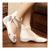Old Beijing Cloth Embroidered Shoes Soft Sole  white