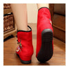 Vintage Beijing Cloth Shoes Embroidered Boots 12-03   red  35