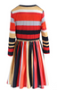 Fashion Multi Stripe Casual Long Blouse Shirt Top One-Piece Dress