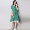 Moderno Asiático Estilo Capas Multi con Abertura Forrado Vestido Túnica
