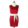 Color Sólido Mujer Redondo Cuello Entallado Elástico Vestido Rojo