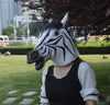 Zebra Head Mask Rubber Latex Animal Costume Full head Mask Halloween Costume Fan