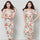 Hot Women Floral Print Slim Dress Bandage Bodycon Stretch Mini Pencil Dress