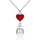 Necklace Romantic Love Heart Hanging Pearl with Silver