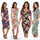 Hot Women Floral Print Slim Dress Bandage Bodycon Stretch Mini Pencil Dress