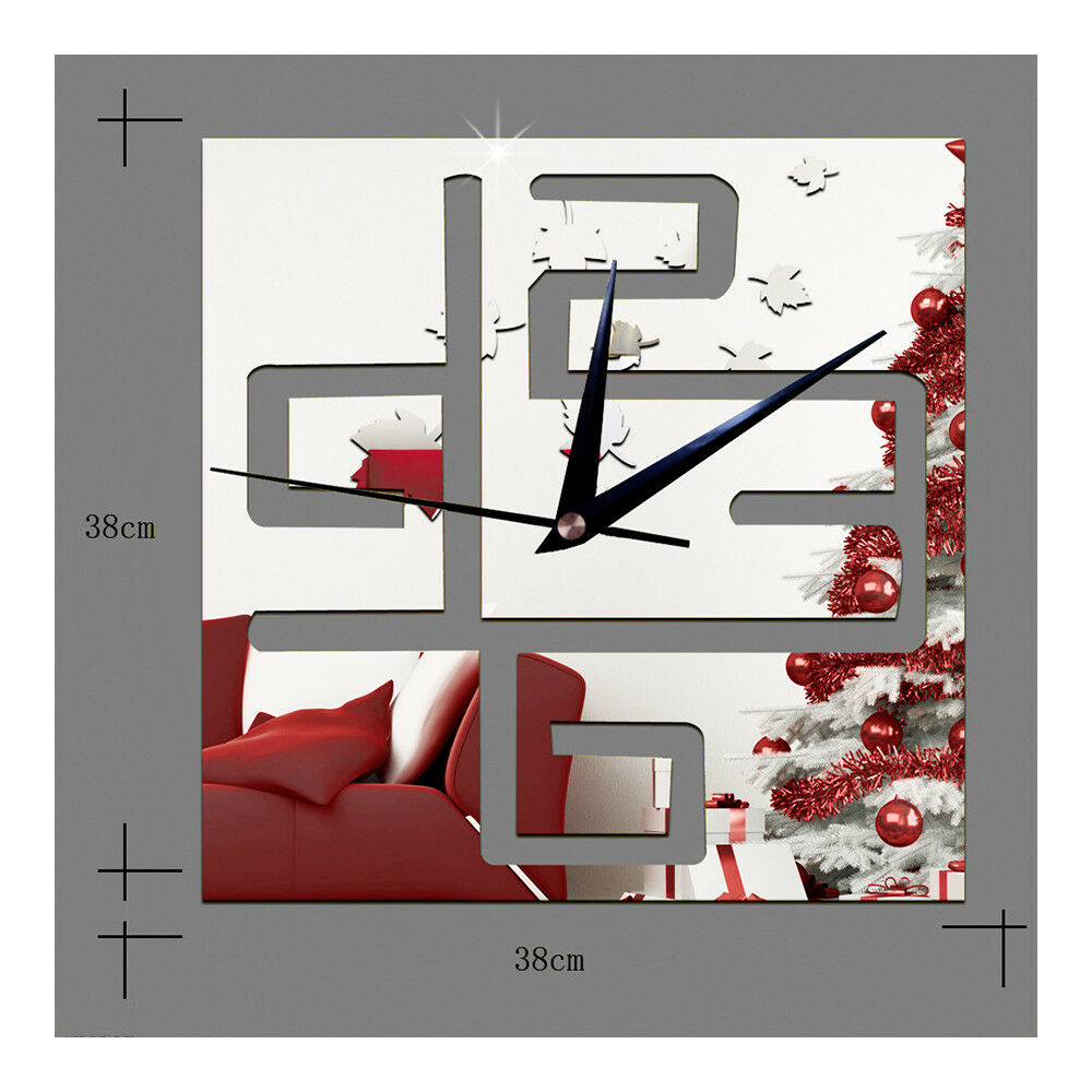 Living Room Wall Clock Decoration Digit Mirror Sticking