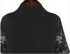 Wunderschön Schwarz/Grau/Burgund Spitze Gehäkelt Stickerei Ärmel Pullover