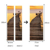 Door Sticker New 3D DIY PVC Waterproof  Door Wall Mural Wharf Dock qd046