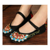 Old Beijing Cloth Embroidered Shoes Flat Casual Chromatic flowers Dancing ballet