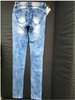 Sexy Denim Azul Cloth Parche Socorro Pitillo Vaqueros Elásticos
