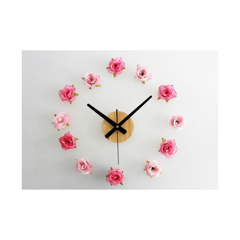 Beautiful Flower Romantic Rose DIY Clock Countryside Simple Fashionable 02