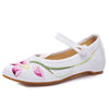 Chinese  Vintage Ethnic Embroidery Ballet Flat Marry Janes Dancing Shoes Orchid