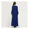 Muslim Single-breasted Vintage Big Peplum Dress   blue   M