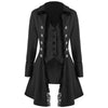 Damen Viktorianischer Steampink Weste Angenäht Spitze Mantel Jacke Frack