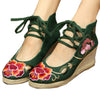 Alt Peking Stoff Bestickt Schuhe Klassischer