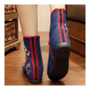 Vintage Beijing Cloth Shoes Embroidered Boots 12-01   blue with cotton  35