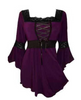 Plus Size Victorian Gothic Sweetheart Bell Sleeves Lace Corset Top T-shirt
