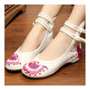 Old Beijing Cloth Embroidered Shoes Increased within  white