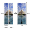 Door Sticker New 3D DIY PVC Waterproof  Door Wall Mural Taj Mahal qd037