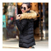 Woman Middle Long Slim Cotton Coat   black
