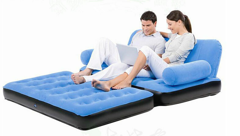 5 in 1 Velvet Inflatable Sofa Bed with Pump