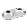 Acero Inoxidable Aderezo Plato Mostaza Plato con 2 Funda Redondo