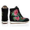 Vintage Beijing Cloth Shoes Embroidered Boots black 35